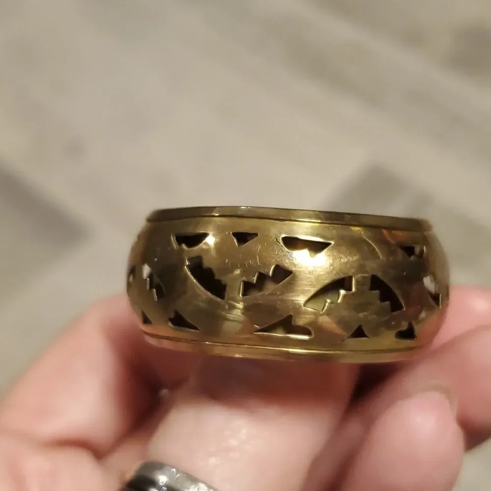 Vintage Set of 6 Brass Napkin Rings